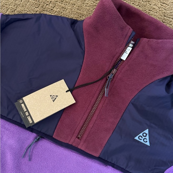 Big Kids Nike ACG Wolf Tree Loose Tunic Sweater Purple 1/4 Zip Size Large NWT - Picture 2 of 9